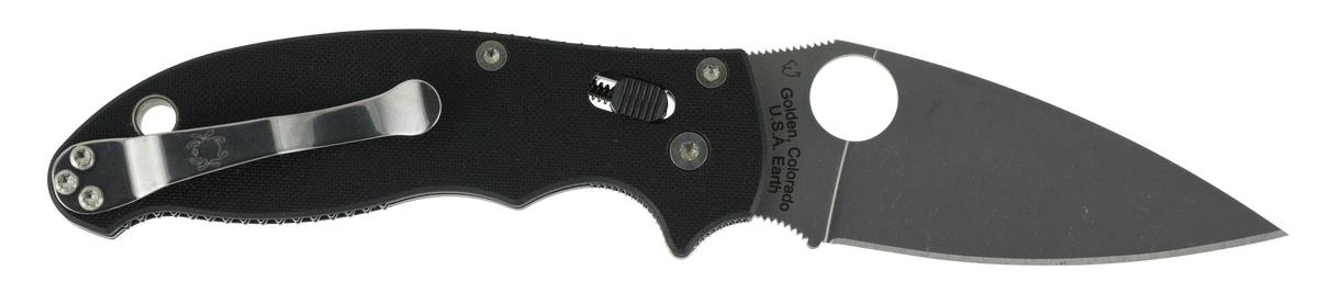Spyderco C101GP2 Manix 2 3.37" CPM S30V Plain Edge Drop Point Black G10 Folding Knife — view 2