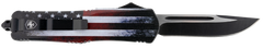 Templar Knife LUS331 Gen II US Flag Large 3.5" OTF Drop Point Plain 440C Black Oxide Stonewashed Blade 5.25" US Flag Aluminum Handle — view 2