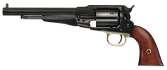 Cimarron Preacher 1858 45 Colt/44 Cal 8" 6-Shot SAO Revolver - Blued w/Gold Frame, Walnut Grip — view 2