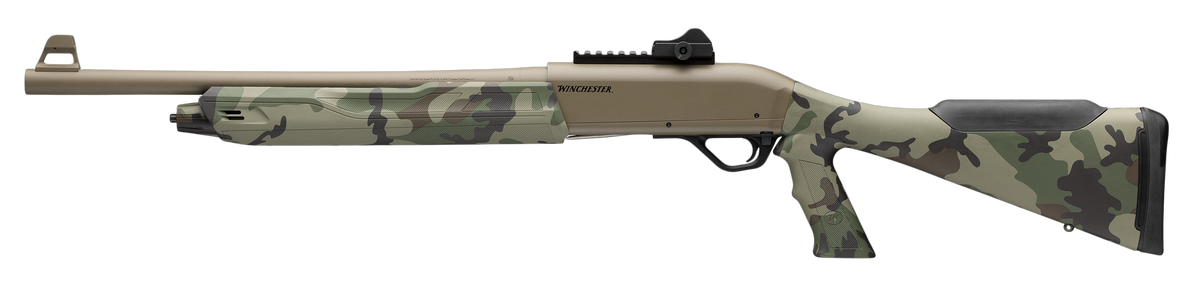 Winchester Guns SX4 Extreme Defender 12 Gauge 18.5" 4+1 Semi-Auto Shotgun - Woodland Camo/FDE — view 2