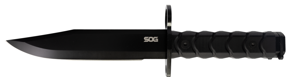 S.O.G BAR15D 6" Bayonet Fixed Blade Drop Point AUS-8 Black PVD G10 Handle — view 2