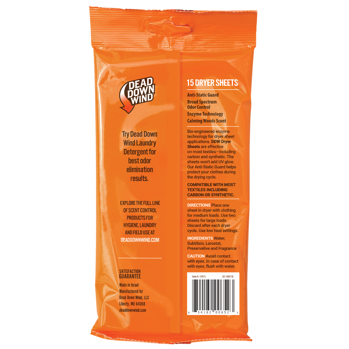 Dead Down Wind Dryer Sheets Natural Woods Cover Scent 15-Count — view 2