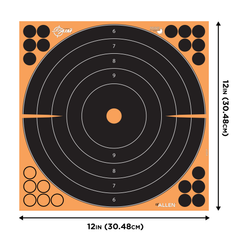 EZ-Aim Splash Reactive 12"x12" Bullseye Self-Adhesive Paper Target Black/Orange - 10 Pack — view 2