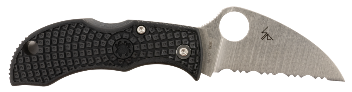 Spyderco Manbug 1.91" Wharncliffe Serrated VG-10 TiCN Black FRN Folding Knife — view 2