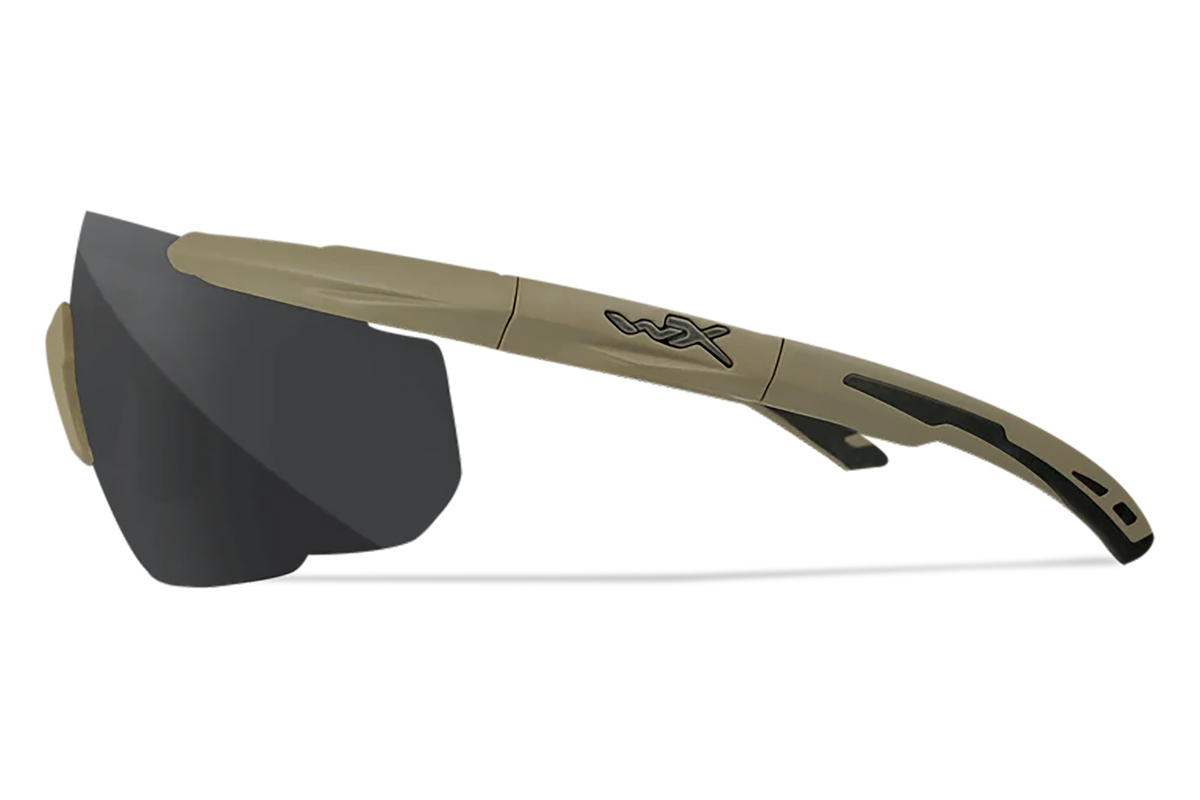 Wiley X Saber Advanced 308T Smoke Gray/Clear/Light Rust Polycarbonate Matte Tan Frame Safety Glasses — view 2