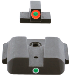AmeriGlo SW245 i-Dot Night Sight Set for S&W M&P Shield - Green Tritium Orange Outline Front / Green Tritium Rear — view 2