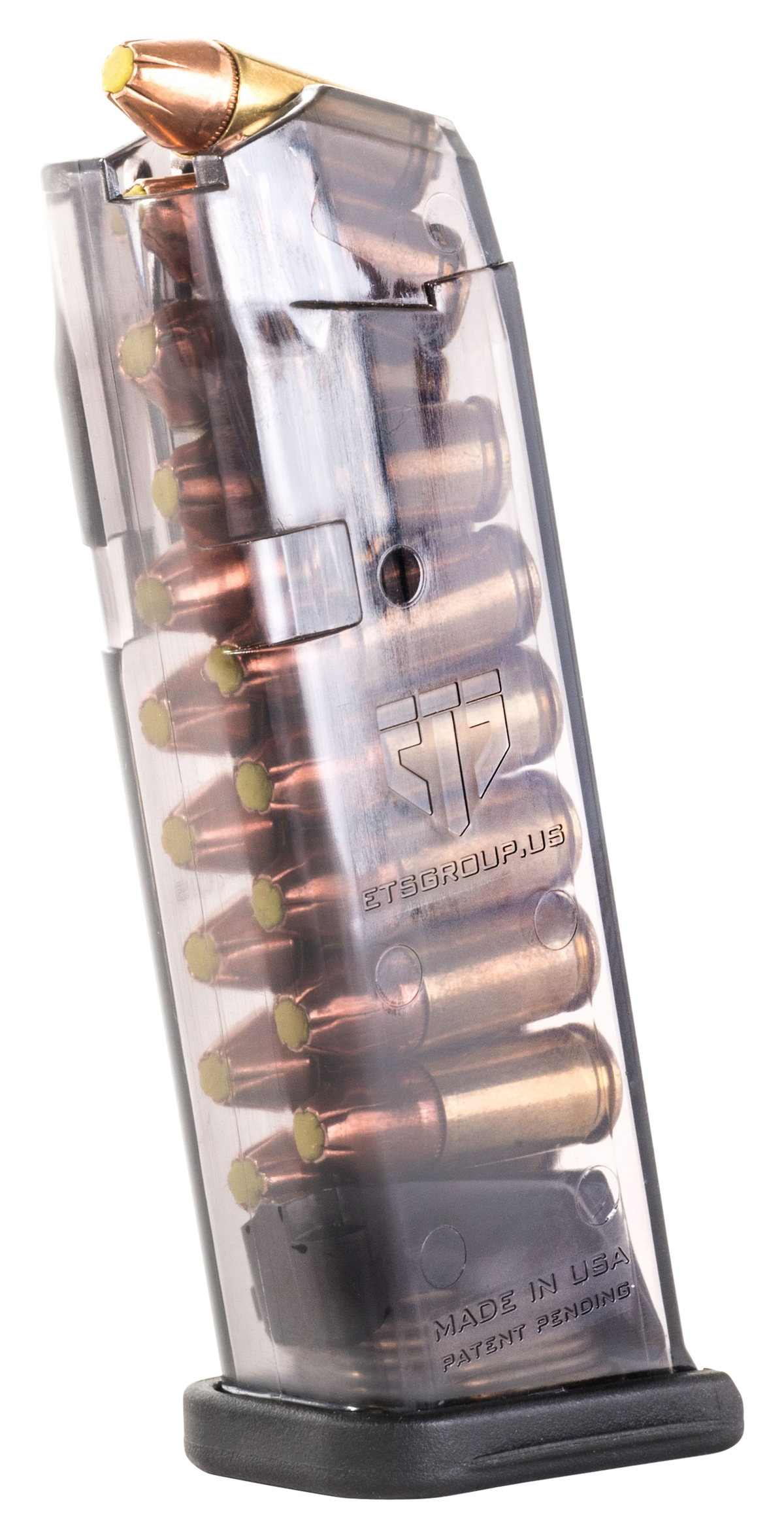 ETS Group SMKGLK19 Pistol Mag 15rd 9mm Luger for Glock 19/26/49 - Smoke Polymer — view 2