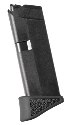 Hogue 18220 Grip Extension Base Pad - Glock 42 6-Rd Magazine - Black Overmolded Rubber — view 2