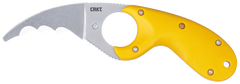 Columbia River Bear Claw 2.39" Fixed Hawkbill Serrated AUS-8A SS Yellow GRN Handle — view 2