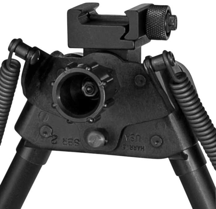 Harris S-BR2P Swivel Bipod Picatinny 6-9" Black Steel/Aluminum - Self-Leveling Legs, Rubber Feet — view 2