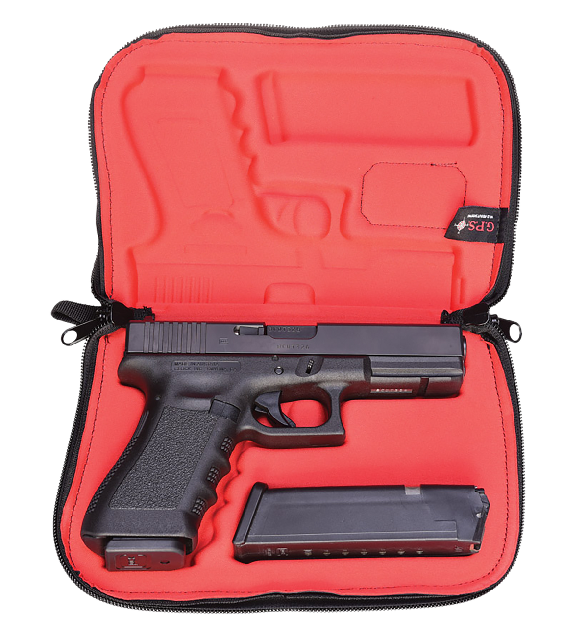 G*Outdoors GPS-907PC Custom Molded Pistol Case Black - Lockable Zippers for Glock 17/19/22/23/26/27 — view 2