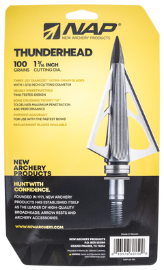 NAP Thunderhead Fixed Broadhead 100gr 3-Blade 5 Pack — view 2