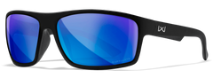 Wiley X WX Peak XL CAPTIVATE Polarized Blue Mirror Lens Matte Black Frame Safety Glasses — view 2