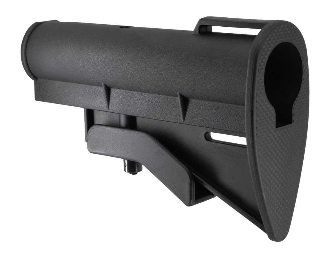 JE Machine Tech PS-ST9B AR-15 Mil-Spec 4-Position Micro Buttstock - Black — view 2