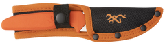 Browning Sharp Ridge Skinner 3.5" Fixed Drop Point Plain 8Cr13MoV SS Orange Rubber Handle — view 2