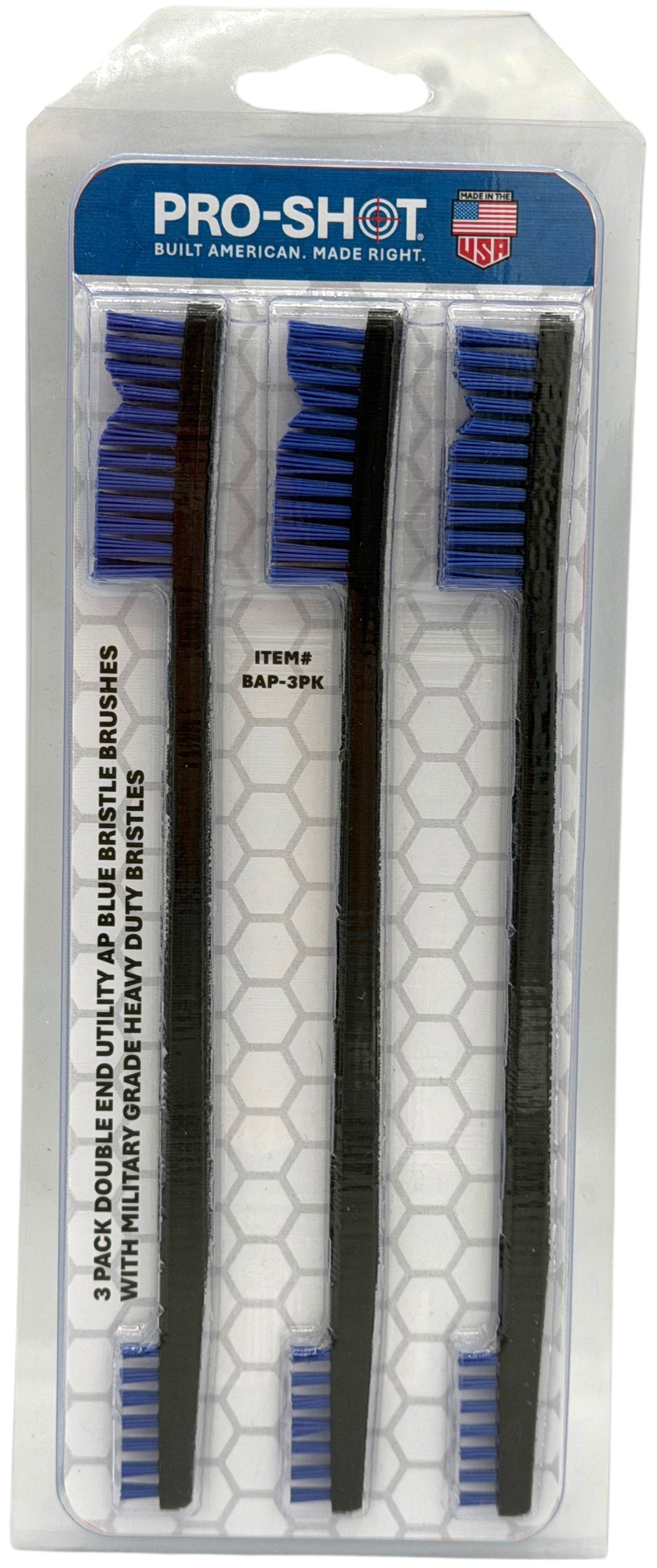 Pro-Shot BAP-3PK Utility AP Stiff Blue Brush 3-Pack — view 2