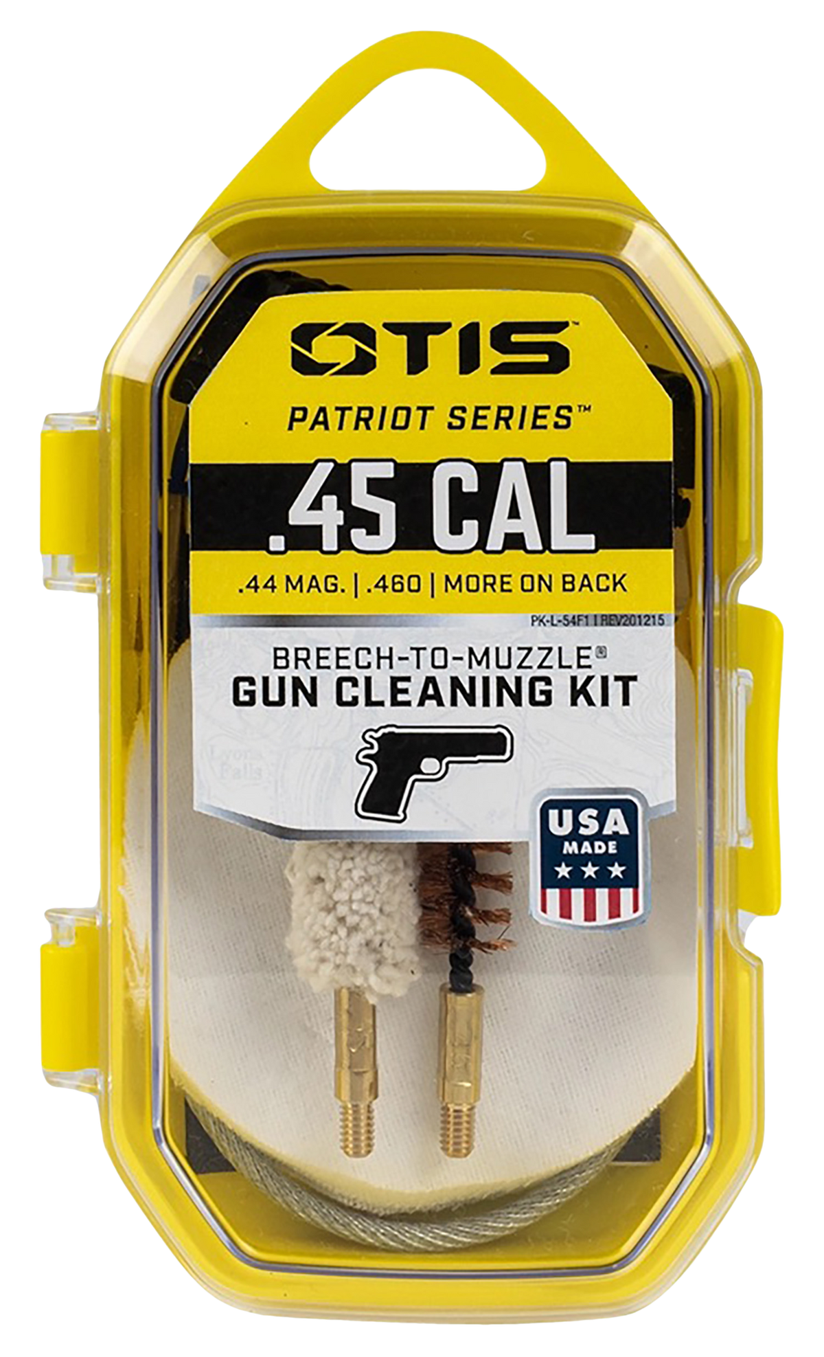 Otis Patriot 45 Cal Pistol Cleaning Kit 15-Piece - Yellow Plastic Box — view 2