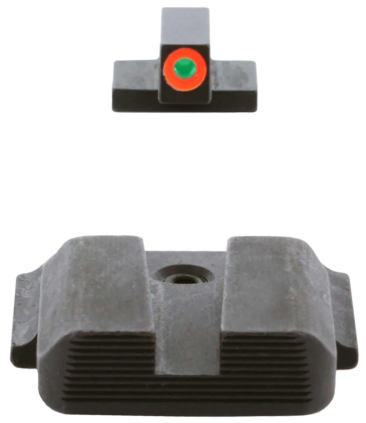 AmeriGlo SW433B Protector Sight Set for Smith & Wesson M&P - Green Tritium Orange Outline Front / Black Serrated Rear — view 2