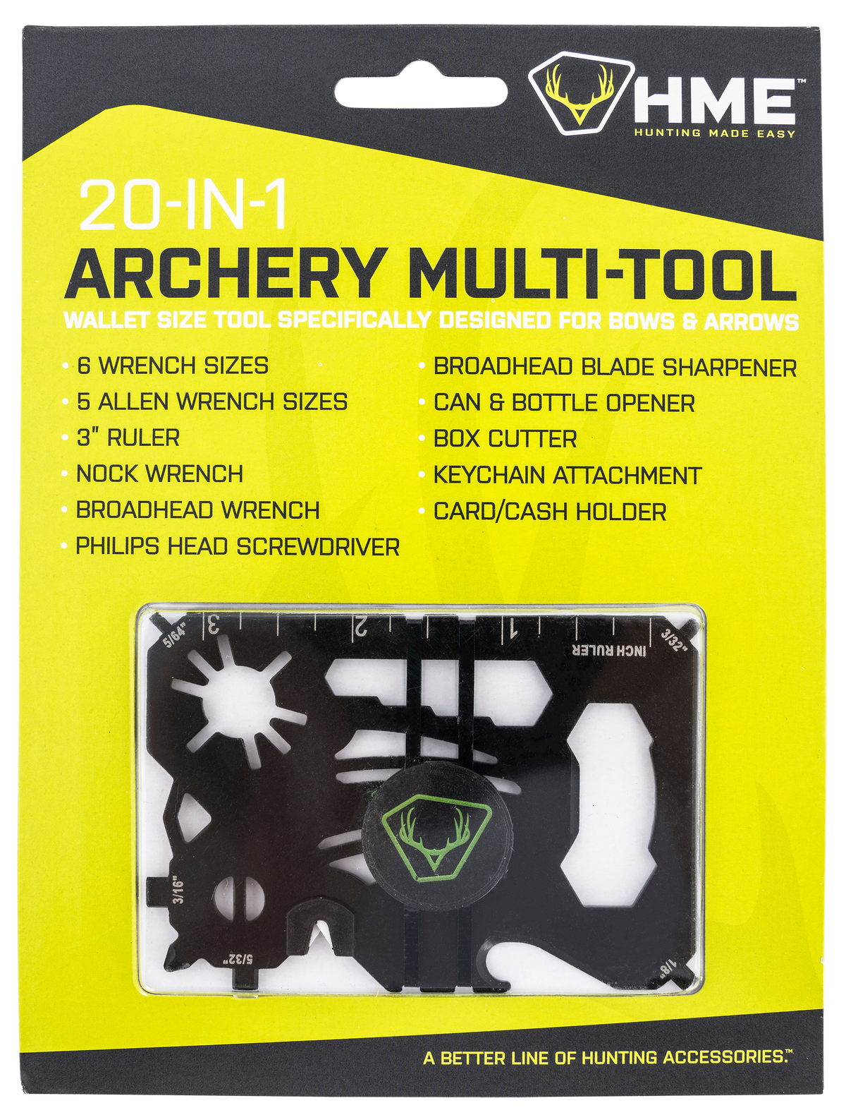 HME HME-WMT 20-In-1 Wallet Multi-Tool Black Metal Fixed — view 2
