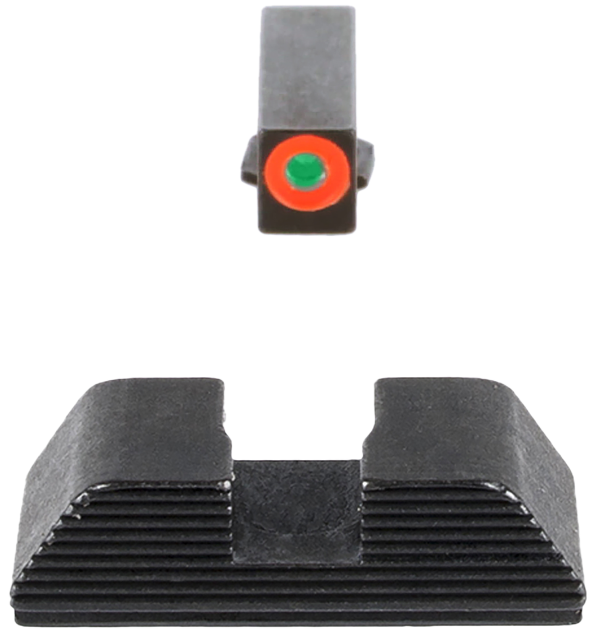AmeriGlo GL433 Protector Sight Set for Glock - Green Tritium Orange Outline Front / Black Serrated Rear — view 2