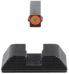AmeriGlo GL433 Protector Sight Set for Glock - Green Tritium Orange Outline Front / Black Serrated Rear — view 2