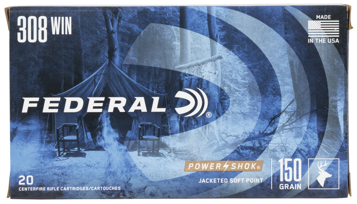 Federal 308A Power-Shok  308Win 150gr Jacketed Soft Point 20 Per Box/10 Case — view 2