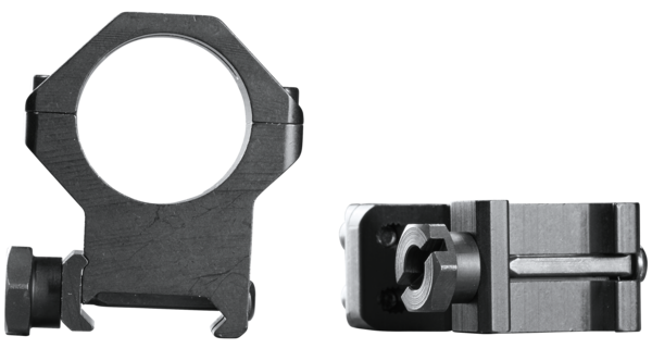 Weaver Mounts 48362 Four-Hole Skeleton Rings 1" Extra High Matte Black Aluminum — view 2