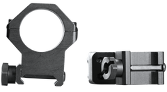 Weaver Mounts 48362 Four-Hole Skeleton Rings 1" Extra High Matte Black Aluminum — view 2