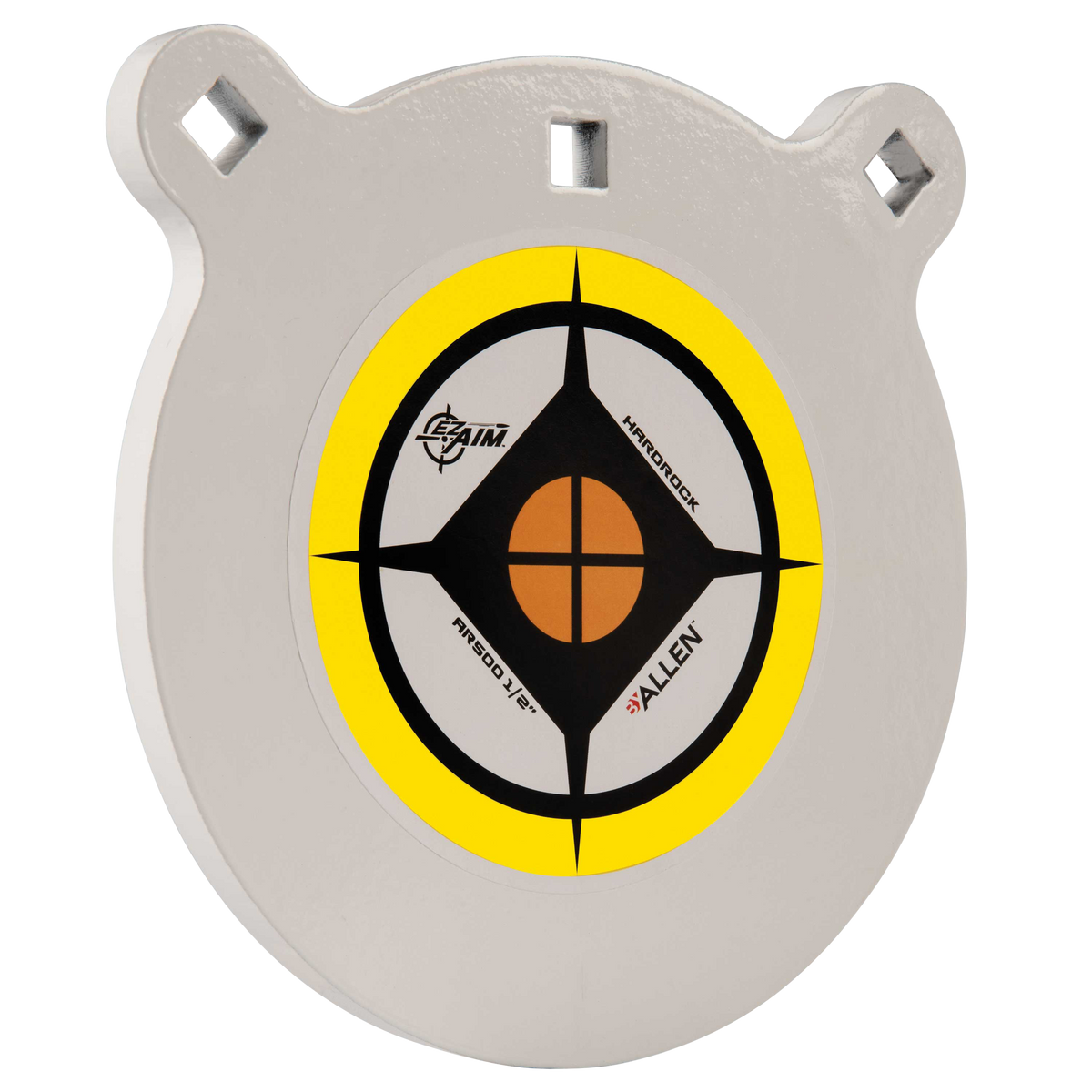 EZ-Aim Hardrock 8" AR500 Steel Gong Target 0.5" Thick Hanging Black/White/Yellow — view 2