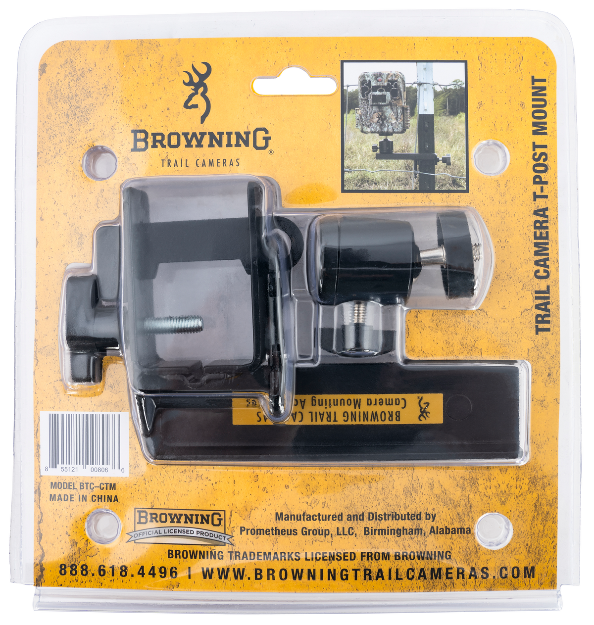 Browning Trail Cameras CTM T-Post Mount - Black Powder Coated Steel — view 2