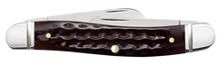 Case Medium Stockman 3-Blade 3.63" Folding Knife - Clip Point/Sheepsfoot/Spey Plain Tru-Sharp SS - Mahogany Corn Cob Jigged Bone — view 2