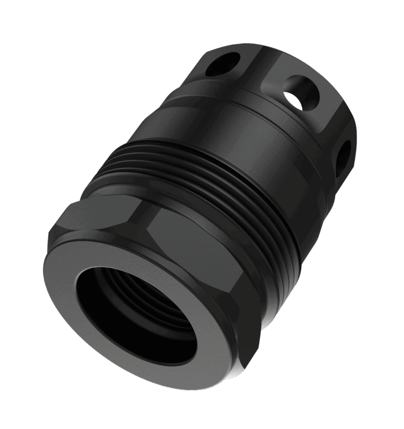 Liberty Precision Machine Baby Bell 5/8x24 Muzzle Brake Black Stainless Steel — view 2
