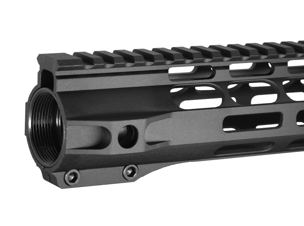 JE Machine Tech 15" M-LOK Free Float AR-15 Handguard - NAR - Black — view 2