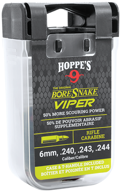 Hoppes BoreSnake Viper 6mm/.243 Rifle Bore Cleaner w/ Den - Bronze Bristle — view 2
