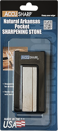 Accusharp 024C Pocket Stone Natural Arkansas Stone Sharpener - Belt Carry Pouch — view 2