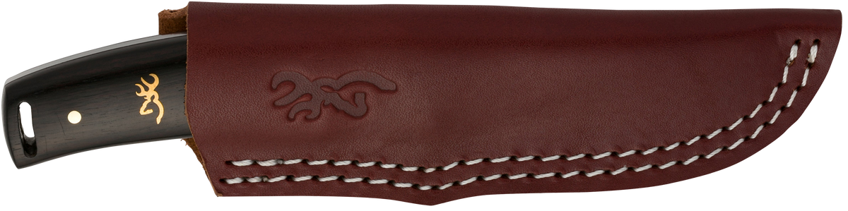 Browning Buckmark Hunter 3.13" Drop Point 8Cr14MoV SS Fixed Blade Knife w/ Leather Sheath — view 2