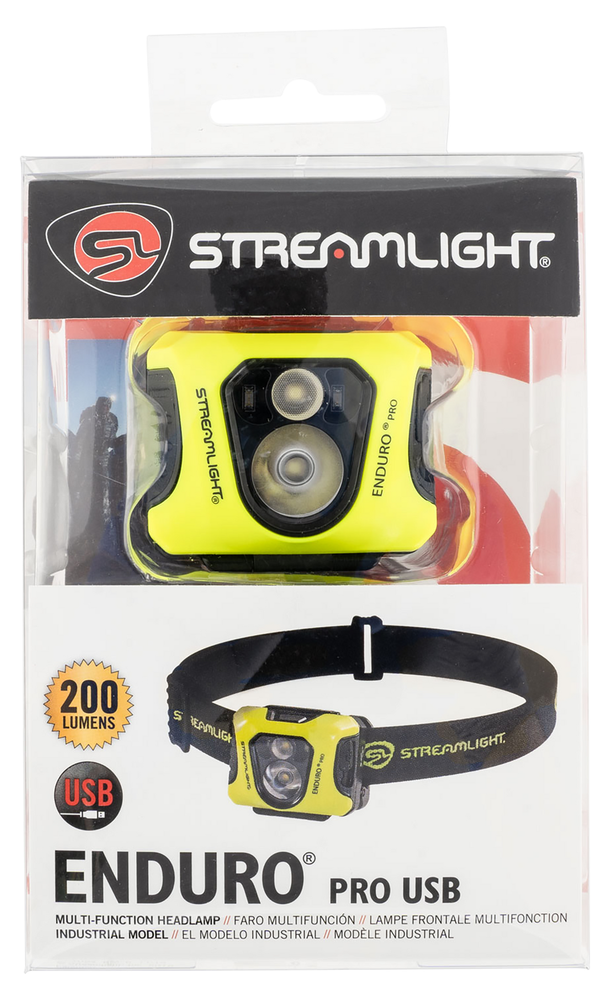 Streamlight 61436 Enduro Pro USB Headlamp 15/25/50/90/145/200 Lumens White LED - Black/Yellow — view 2