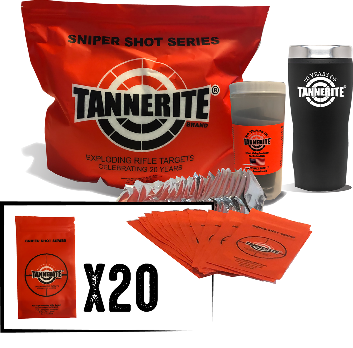 Tannerite GIFTPACK 10 lb Binary Exploding Target Gift Pack w/ Tumbler - 20 x 1/2 lb Targets — view 2