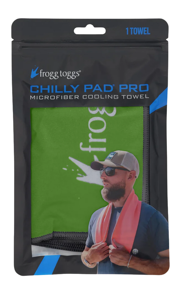 Frogg Toggs Chilly Pad PRO Microfiber Cooling Towel Hi-Vis Green 33" x 10.5" — view 2