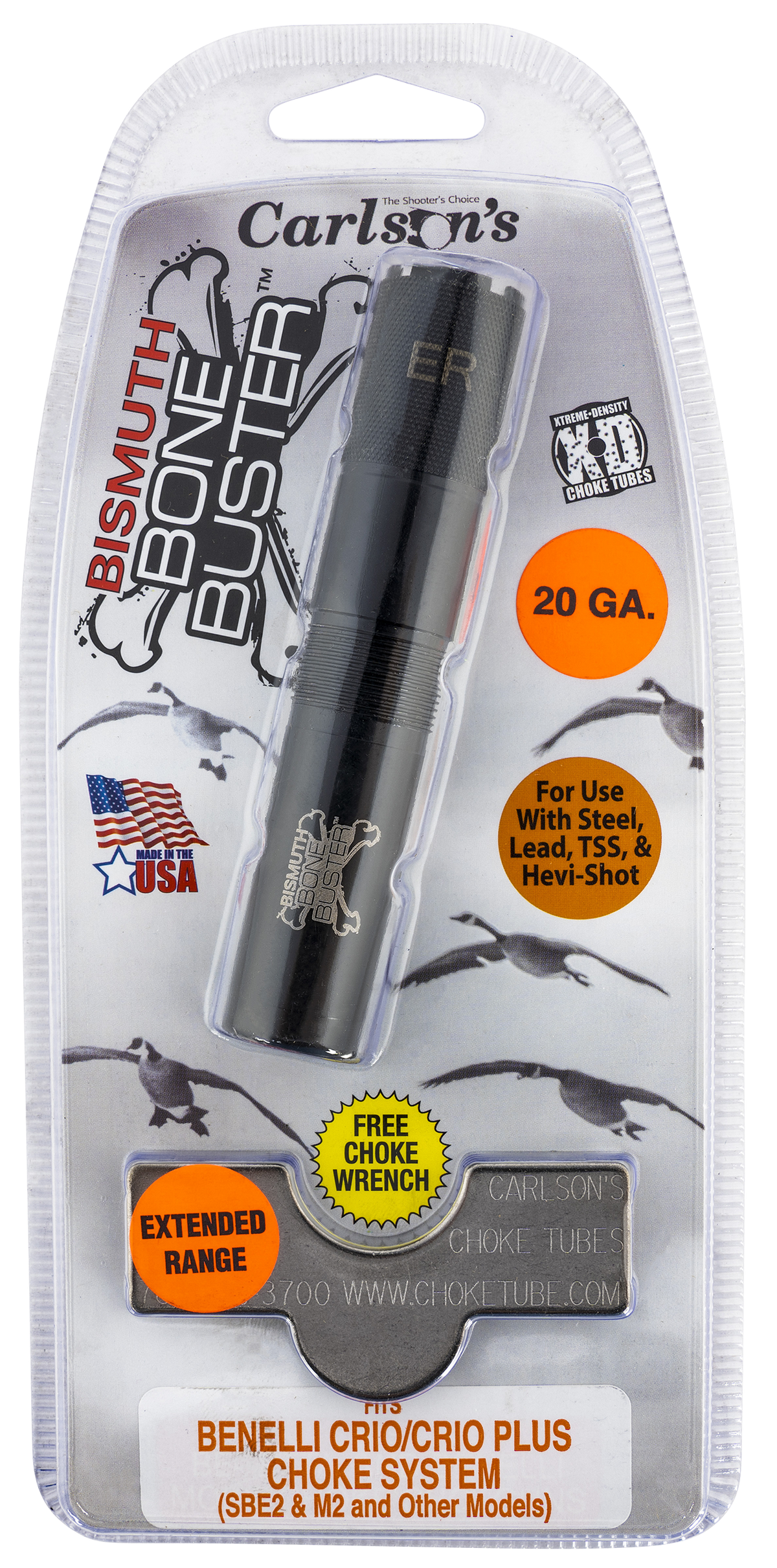 Carlsons Bismuth Bone Buster 20 Gauge Benelli Crio/Crio Plus Extended Range Choke Tube — view 2