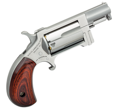 NAA Sidewinder 22 WMR 1.5" 5-Shot SAO Revolver - Stainless Rosewood Birdshead Grip — view 2