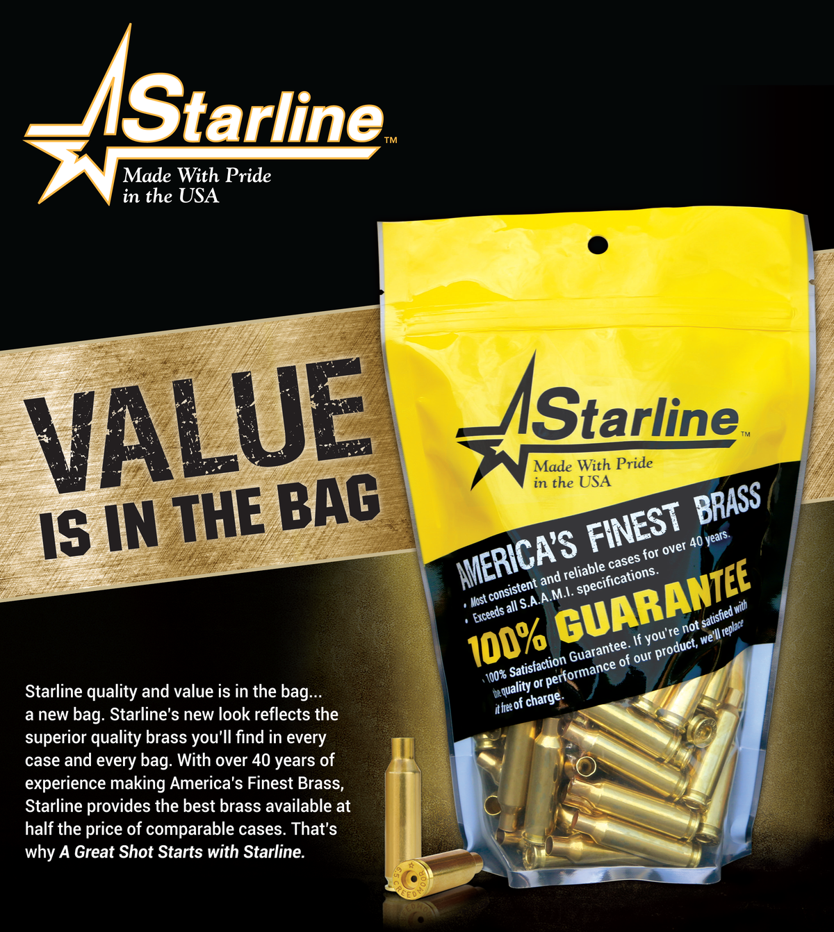 Starline Brass 357 Remington Maximum Unprimed Brass Cases 100 Per Bag — view 2