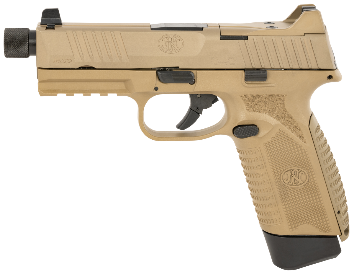FN 545 Tactical 45 ACP 4.71" 10+1 Semi-Auto Pistol - FDE Optic Cut Slide — view 2