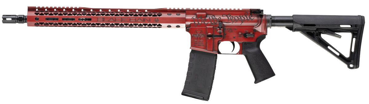 Black Rain Ordnance Spec 15+ We The People 5.56x45mm NATO 16" 30+1 Semi-Auto AR-15 Rifle - Red Battleworn with Deep Engraving — view 2