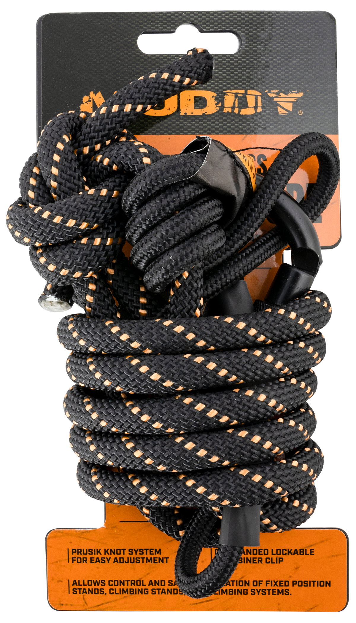 Muddy Safety Harness Lineman's Rope Black Nylon 8ft 300 lbs — view 2