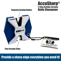 AccuSharp 342C 2-Step Knife Sharpener Hand Held Diamond Tungsten Carbide Coarse/Fine Blue/White — view 2