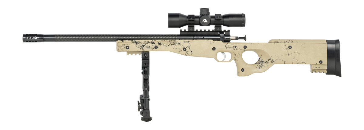 Crickett KSA2143 My First Rifle CPR 22 LR 16.13" 1-Rd Bolt Action Rifle - Tan w/Black Webbing Thumbhole — view 2