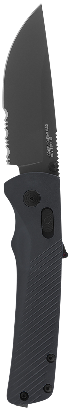 S.O.G Flash AT 3.45" Folding Part Serrated Cryo D2 TiNi Urban Grey GRN Handle — view 2