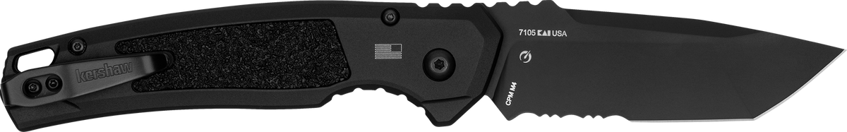 Kershaw Launch 16 3.45" Folding Tanto Part Serrated Black Cerakote CPM M4 Automatic Knife — view 2