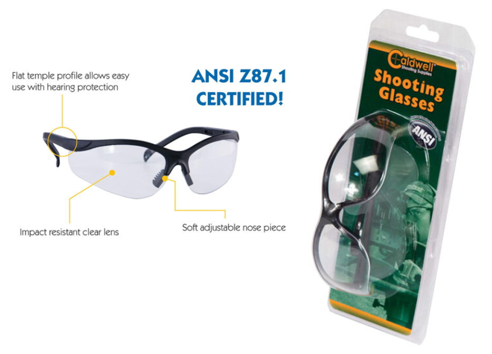 Caldwell Pro Range Shooting Glasses Clear Lens Black Frame - ANSI Z87.1 — view 2
